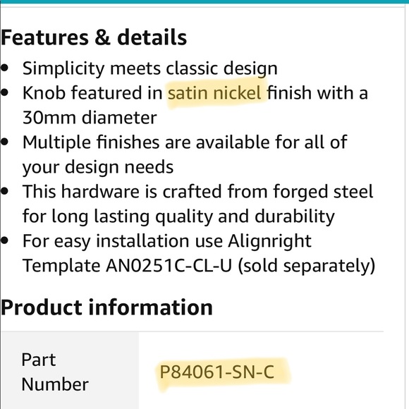 ♦️SOLD♦️Set of 10 satin nickel knobs (NWT) - Picture 8 of 8